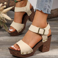Peep Toe Block Sandals
