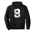 Distressed Baseball Jersey Number 9 Hoodie - Custom Art Print for Adults