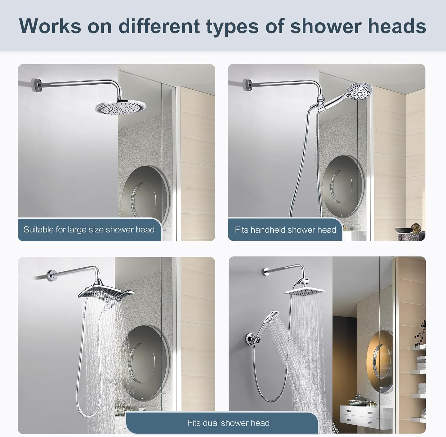 16 Inch L-Shaped Stainless Steel Shower Arm Extension for Rainfall Shower Heads