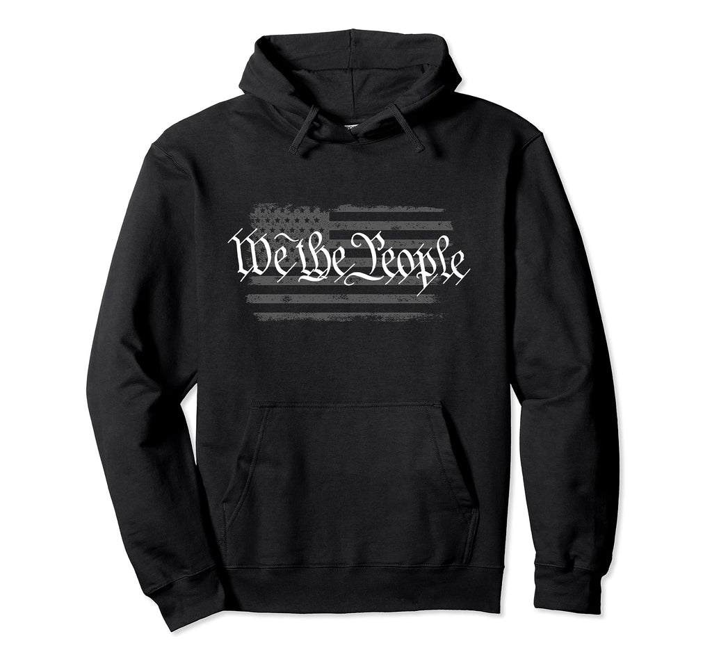 We People Distressed American Flag Hoodie - Trendy Graphic Unisex