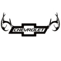 Chevy Deer Decal – Deer Antlers Chevy Hunting Vinyl Sticker 7215