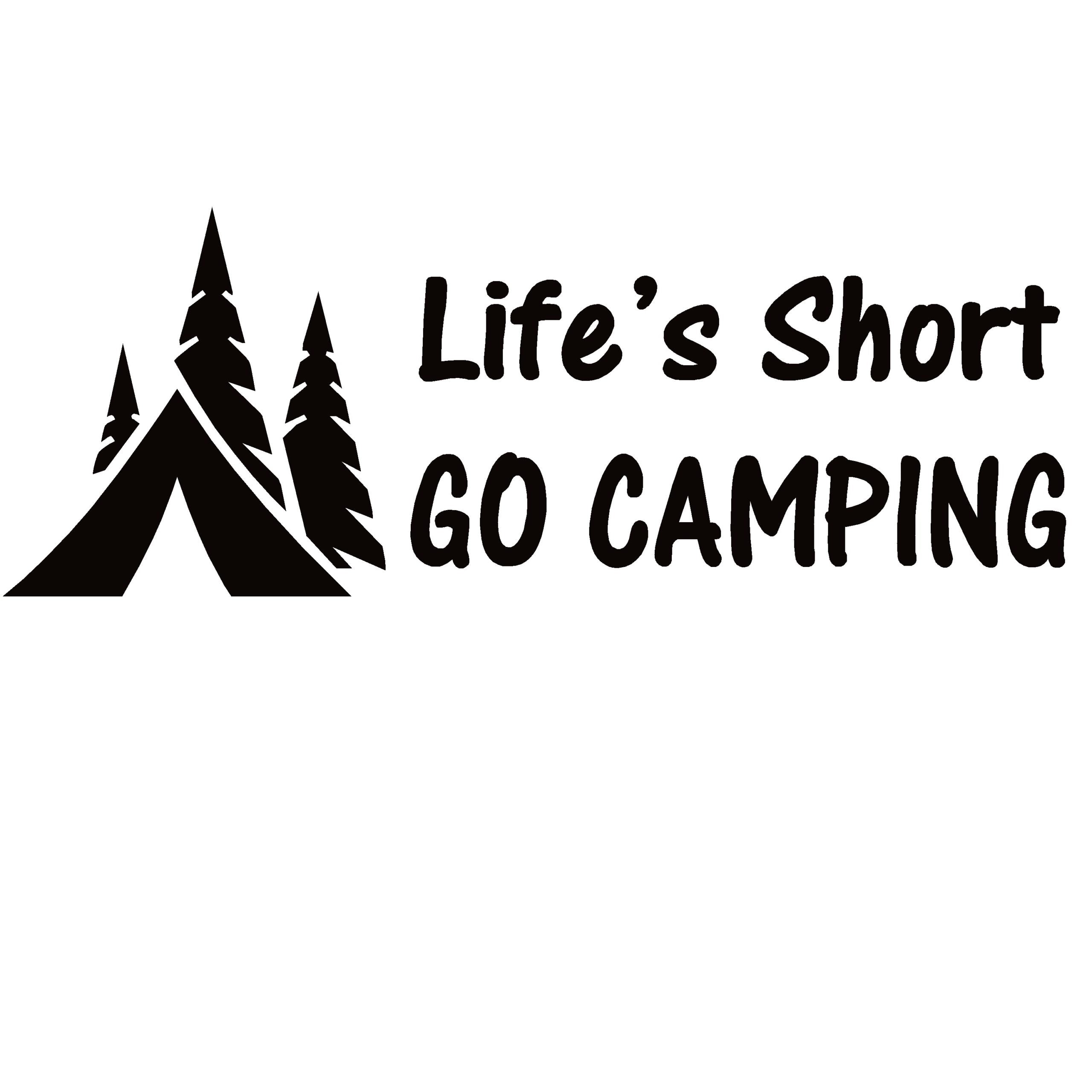 Life’s Short Go Camping Sticker – Outdoor Quote Vinyl Decal 7283