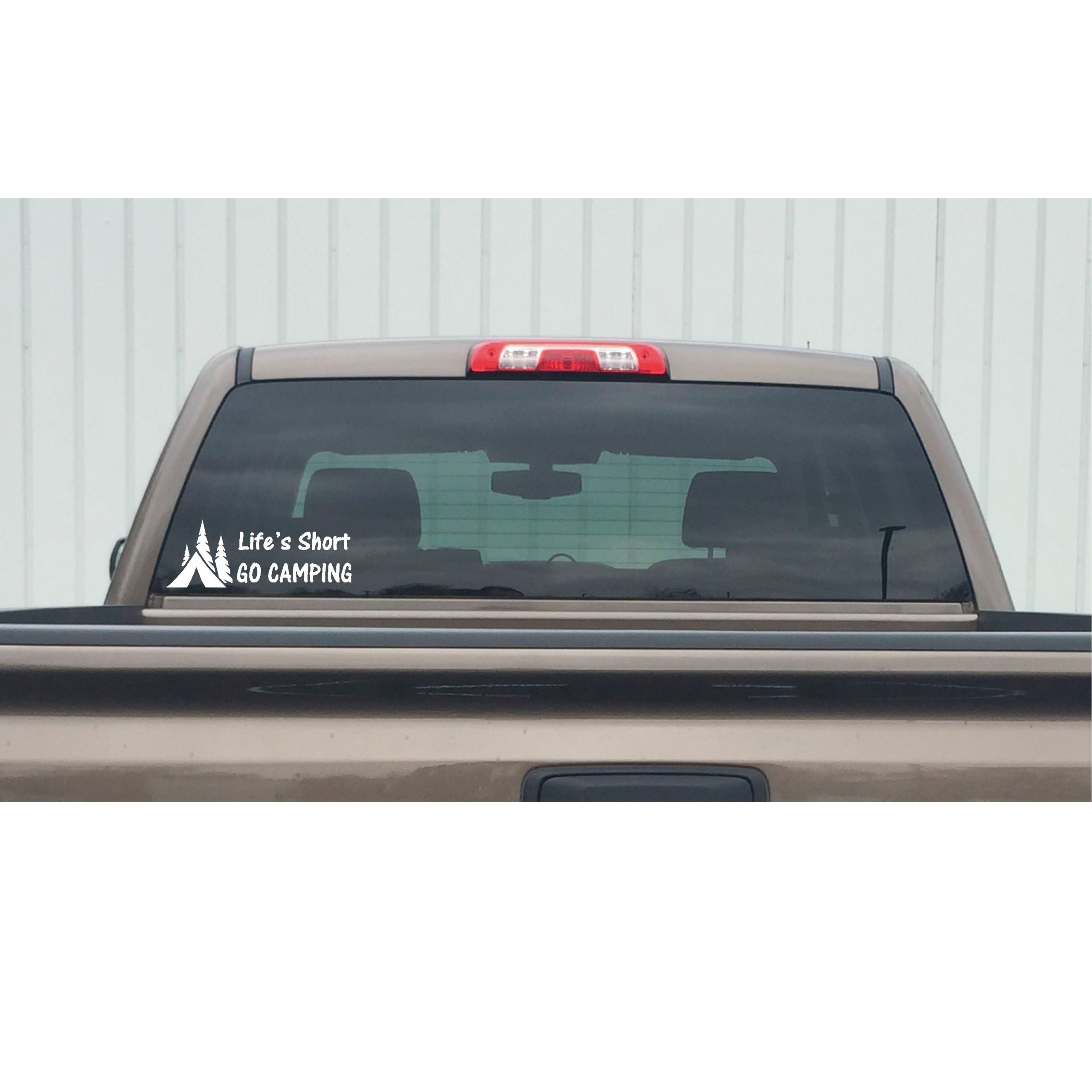 Life’s Short Go Camping Sticker – Outdoor Quote Vinyl Decal 7283