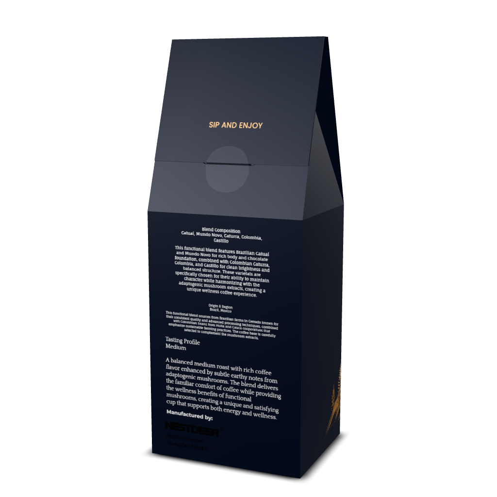 premium coffee with adaptogenic Lion's M