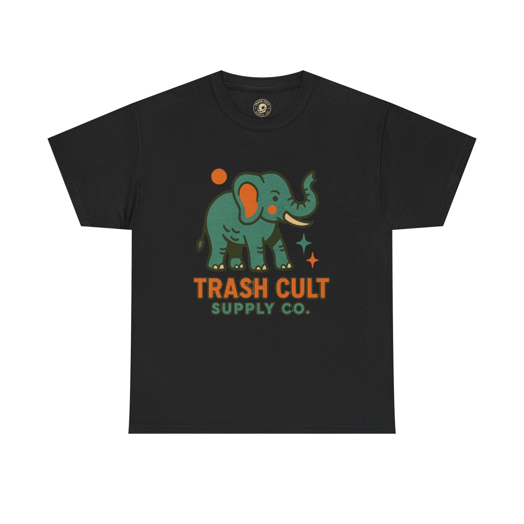 Trash Cult Elephant Unisex Heavy Cotton Tee, Eco-Friendly Shirt, Cool Casual Tee, Gift for Animal Lovers, Vintage Style T-Shirt