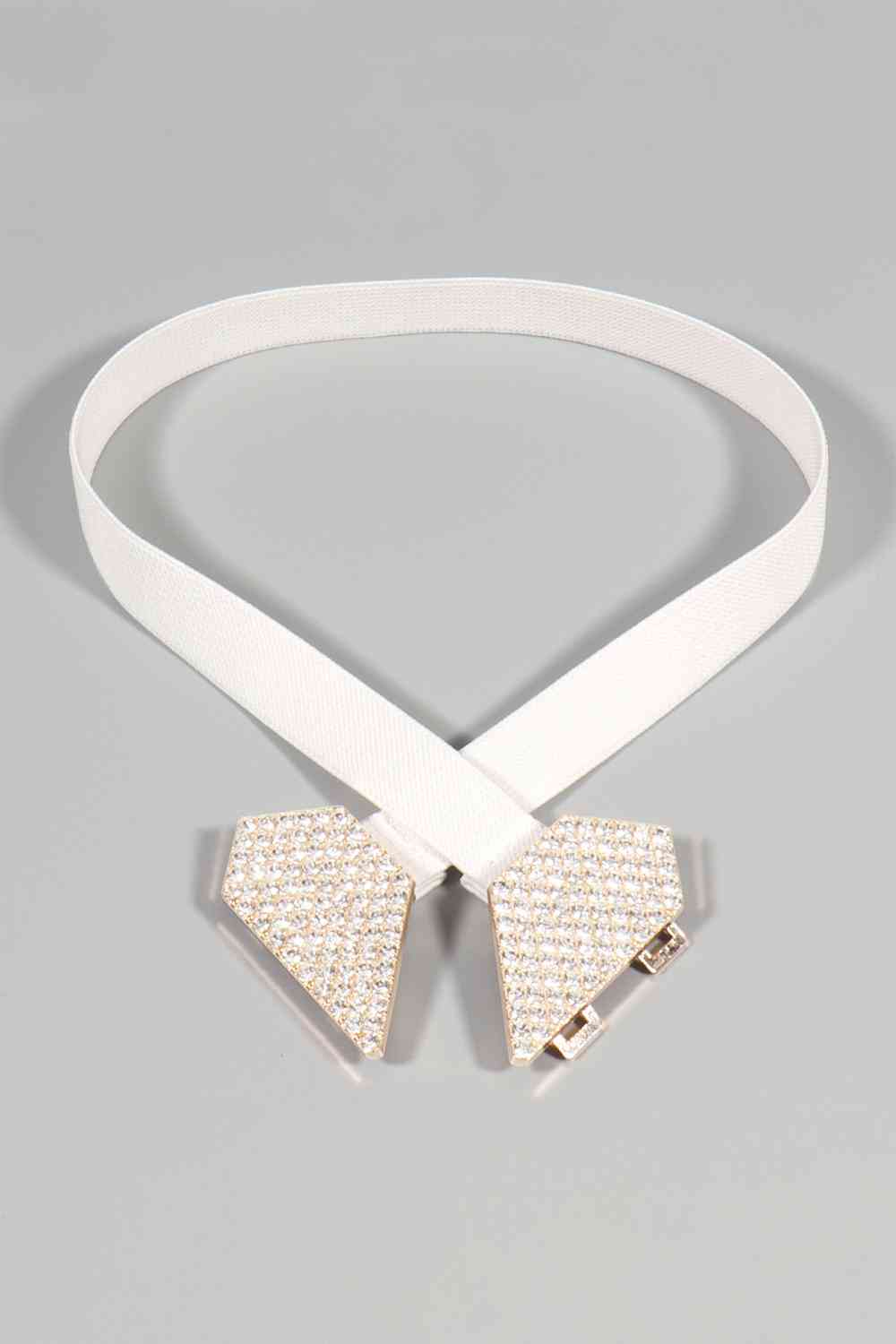 Rhinestone Buckle Elastic Belt