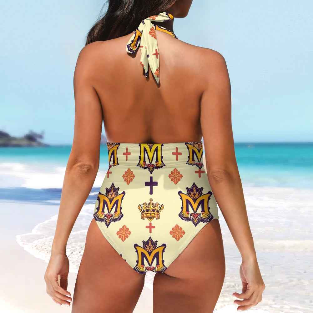 MUNSIEUR All-Over Print Women's High Cut One-piece Swimsuit