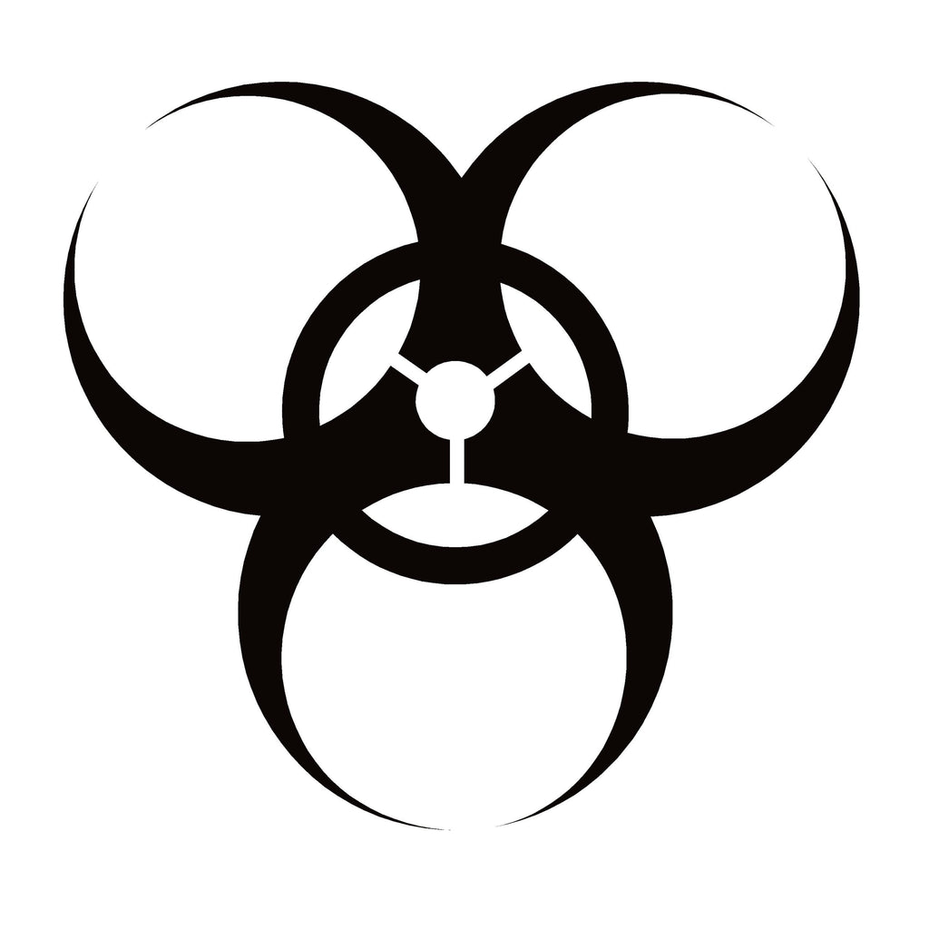 Biohazard Symbol Window Decal - Biohazard Symbol Window Sticker - 7406
