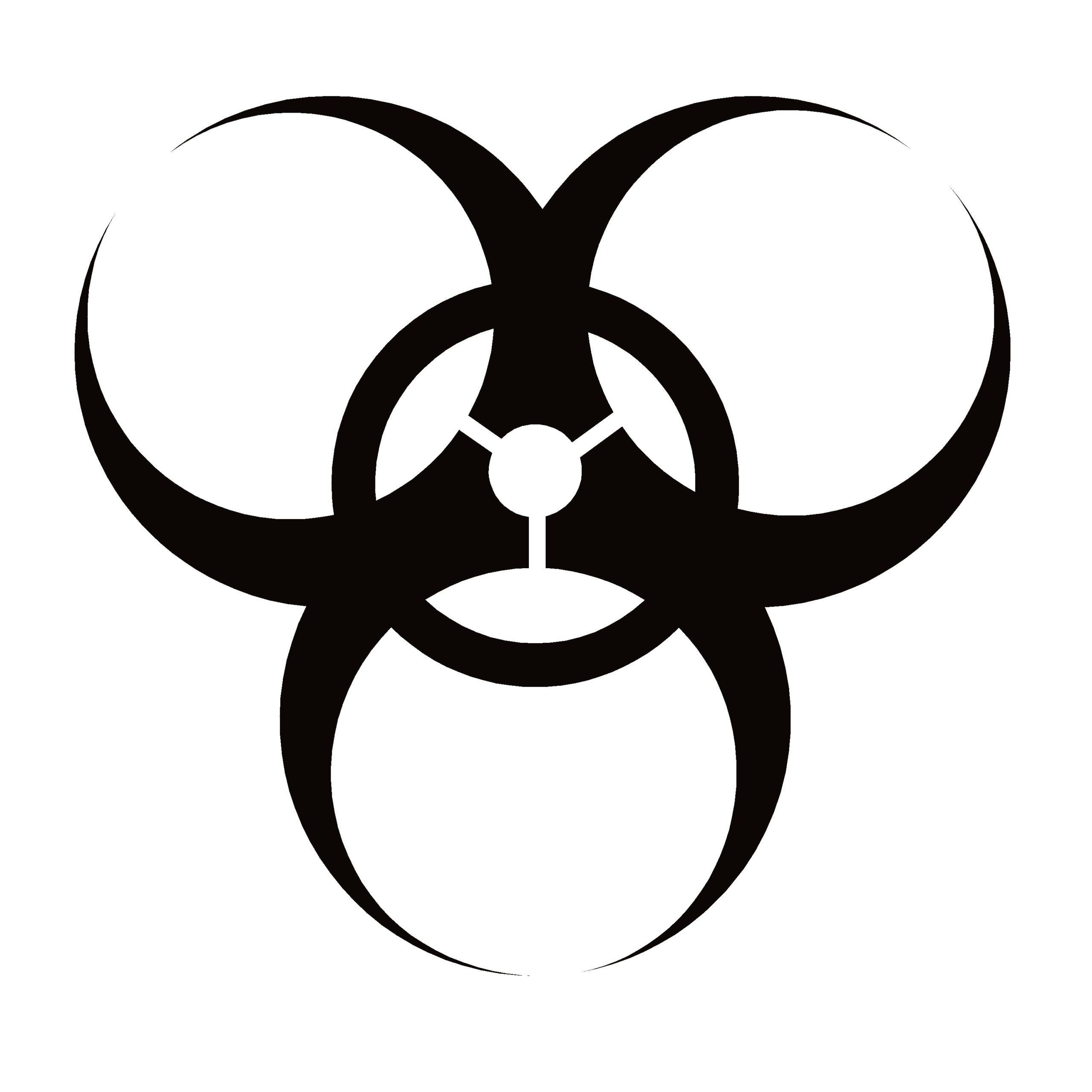 Biohazard Symbol Window Decal - Biohazard Symbol Window Sticker - 7406