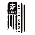 Veteran Flag Sticker – USMC Patriotic Decal for Car, Truck, or Laptop - 7408