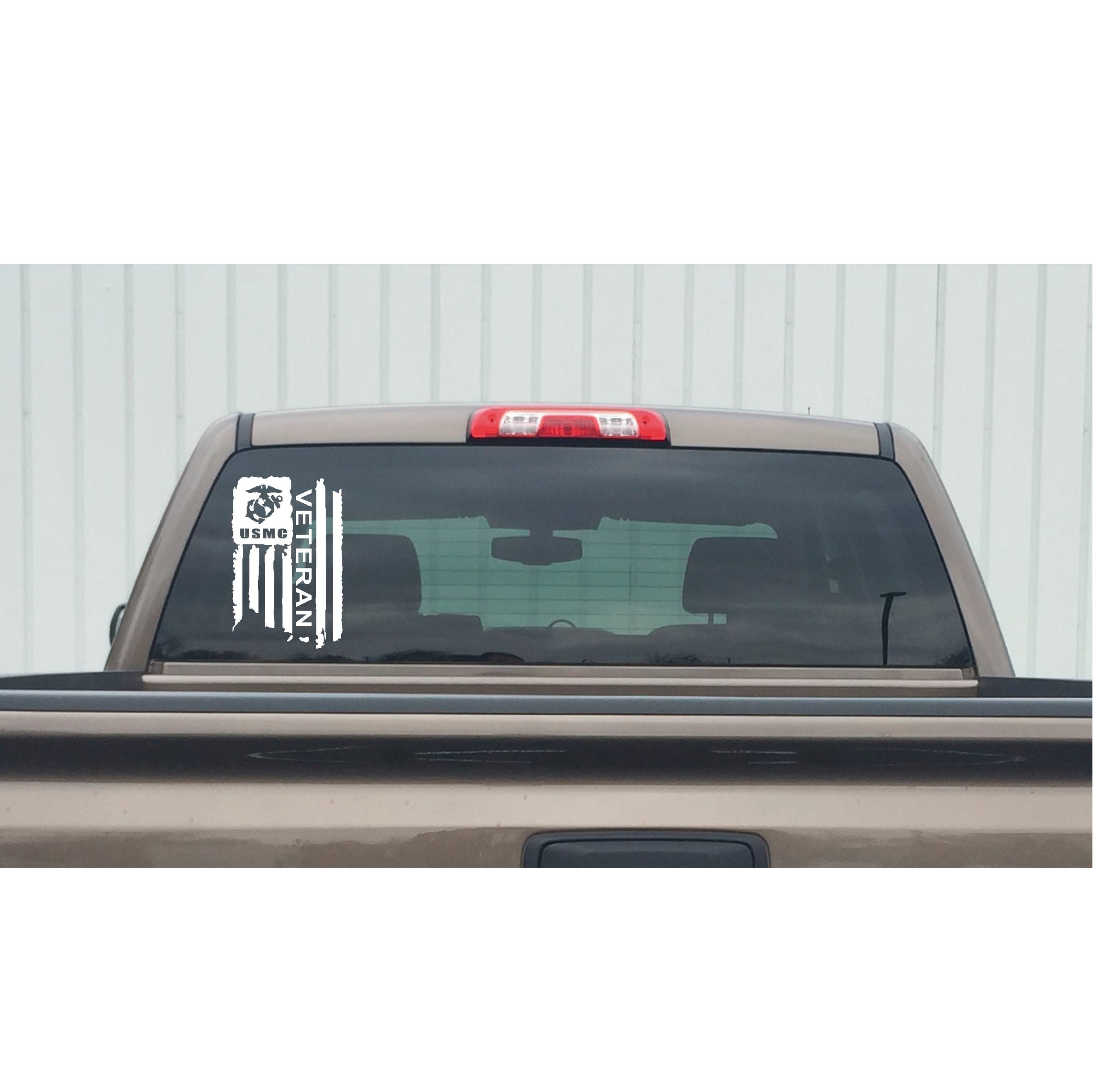 Veteran Flag Sticker – USMC Patriotic Decal for Car, Truck, or Laptop - 7408