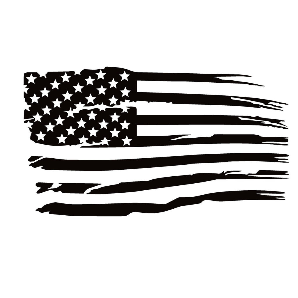 Distressed US Flag Decal - Distressed US Flag Sticker Window Decal - 7411