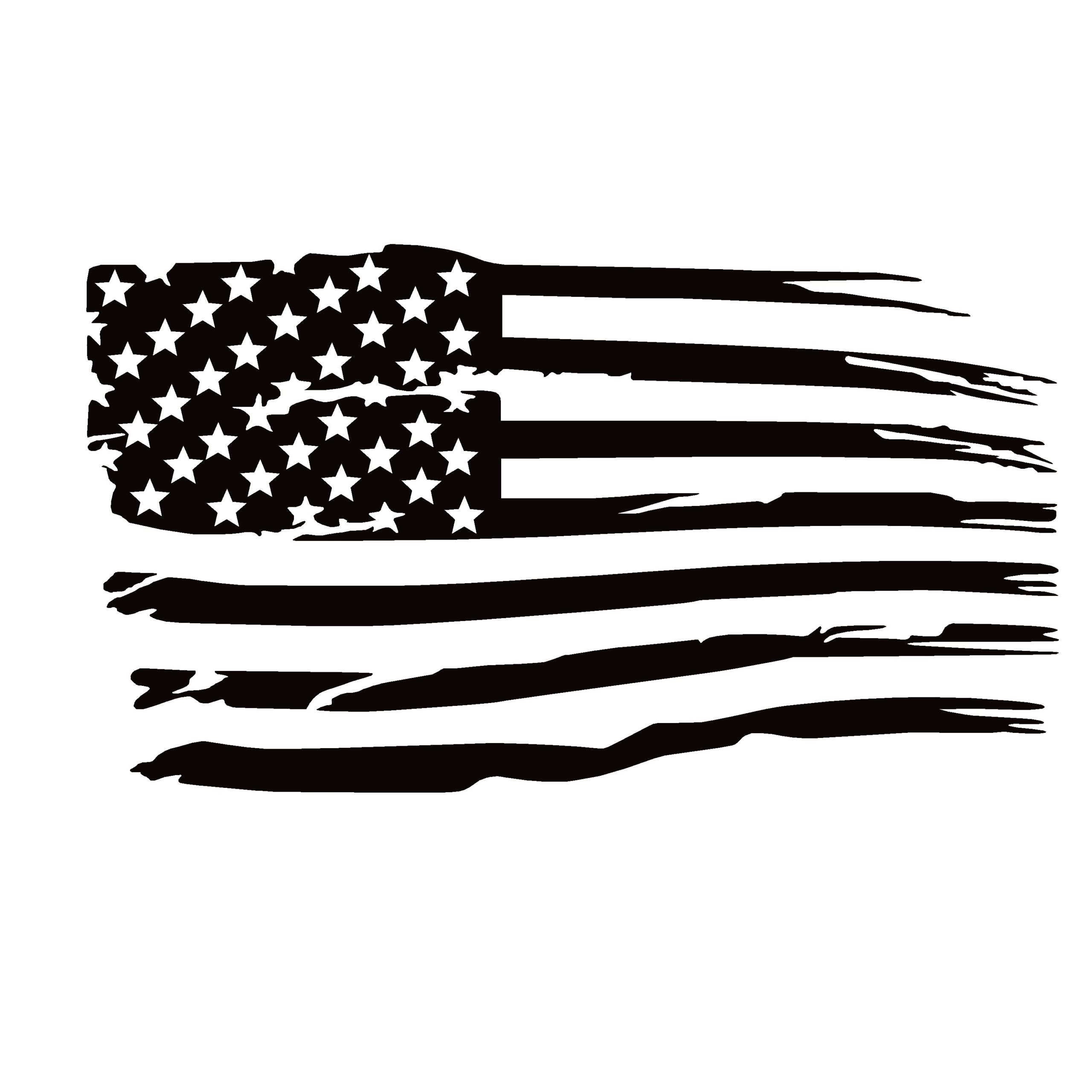 Distressed US Flag Decal - Distressed US Flag Sticker Window Decal - 7411
