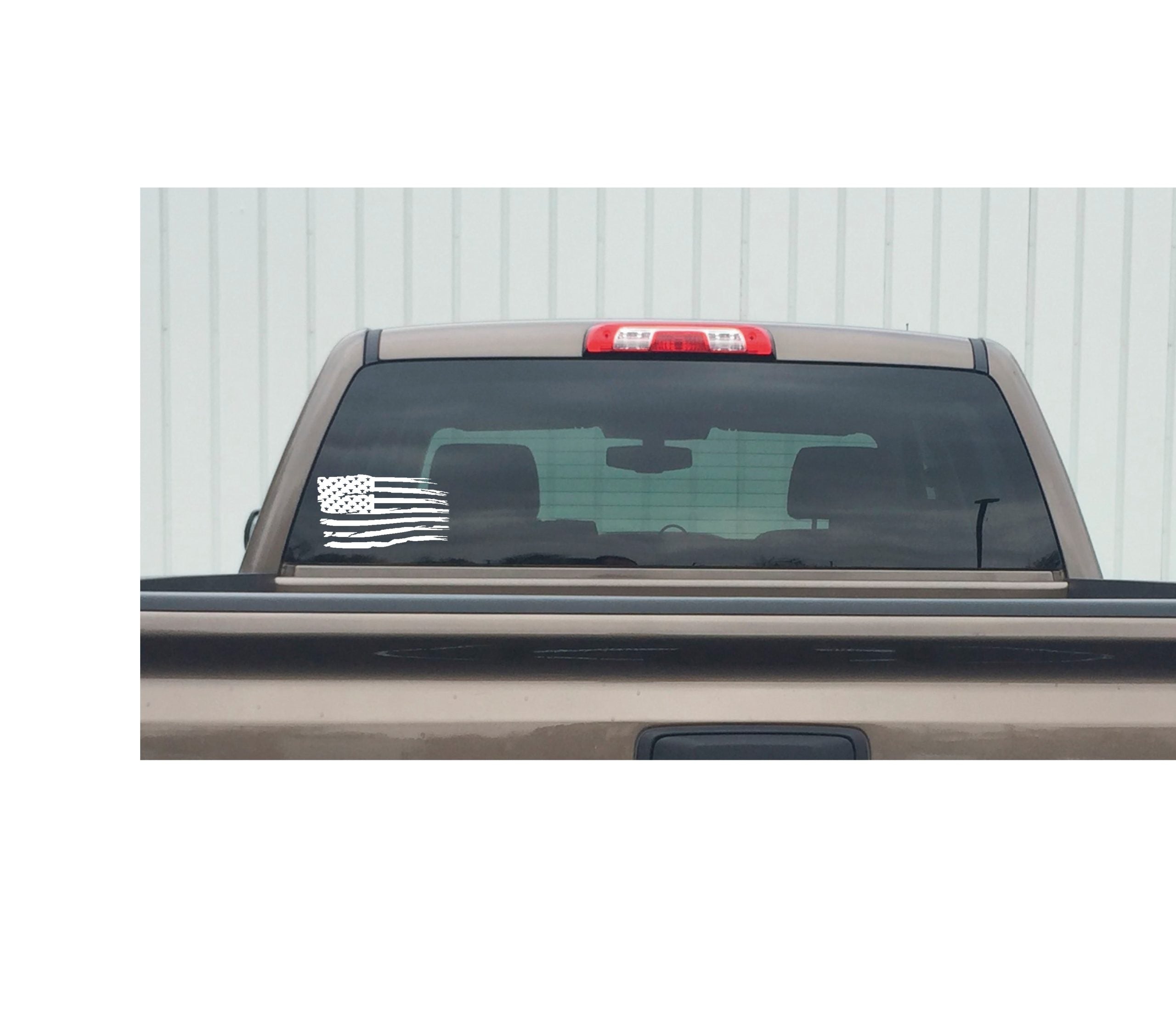 Distressed US Flag Decal - Distressed US Flag Sticker Window Decal - 7411