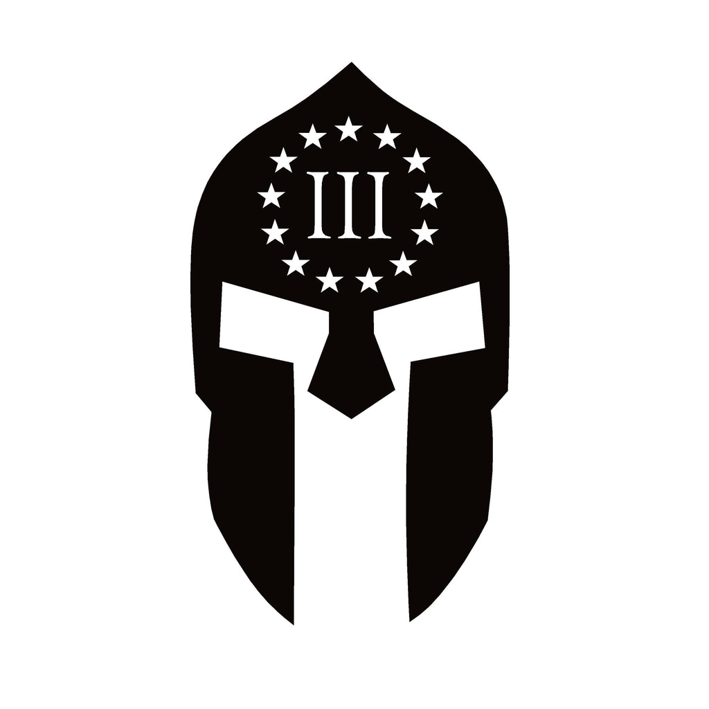Three Percenter Helmet Window Decal - 3% Gladiator Helmet Sticker - 7412