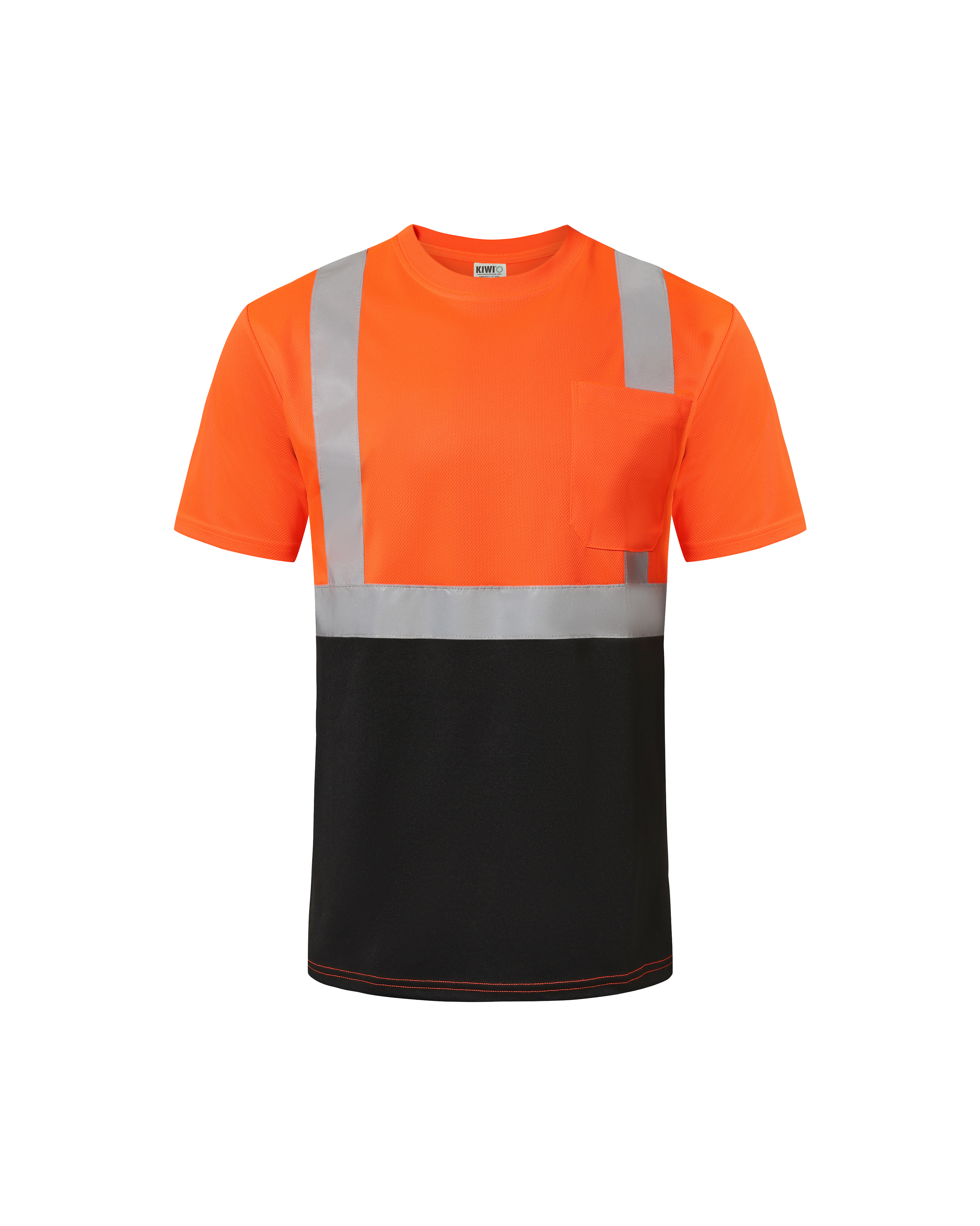 Kiwi High Visibility ANSI/ISEA 107-2020, Type R, Class 2 Two Tone Orange Short Sleeve Safety Shirt [74100]