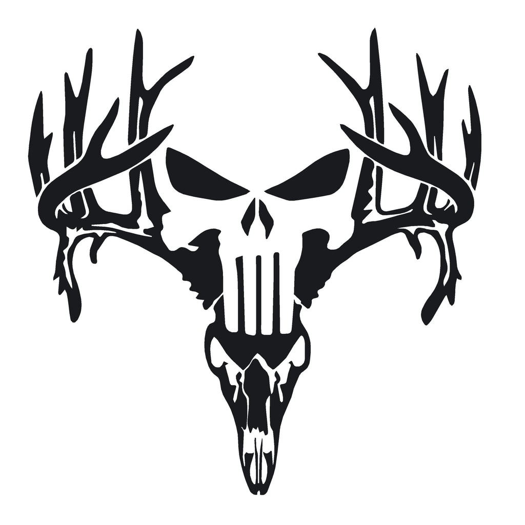 Punisher Hunting Decal – Dead Head Deer Skull Vinyl Sticker 7439