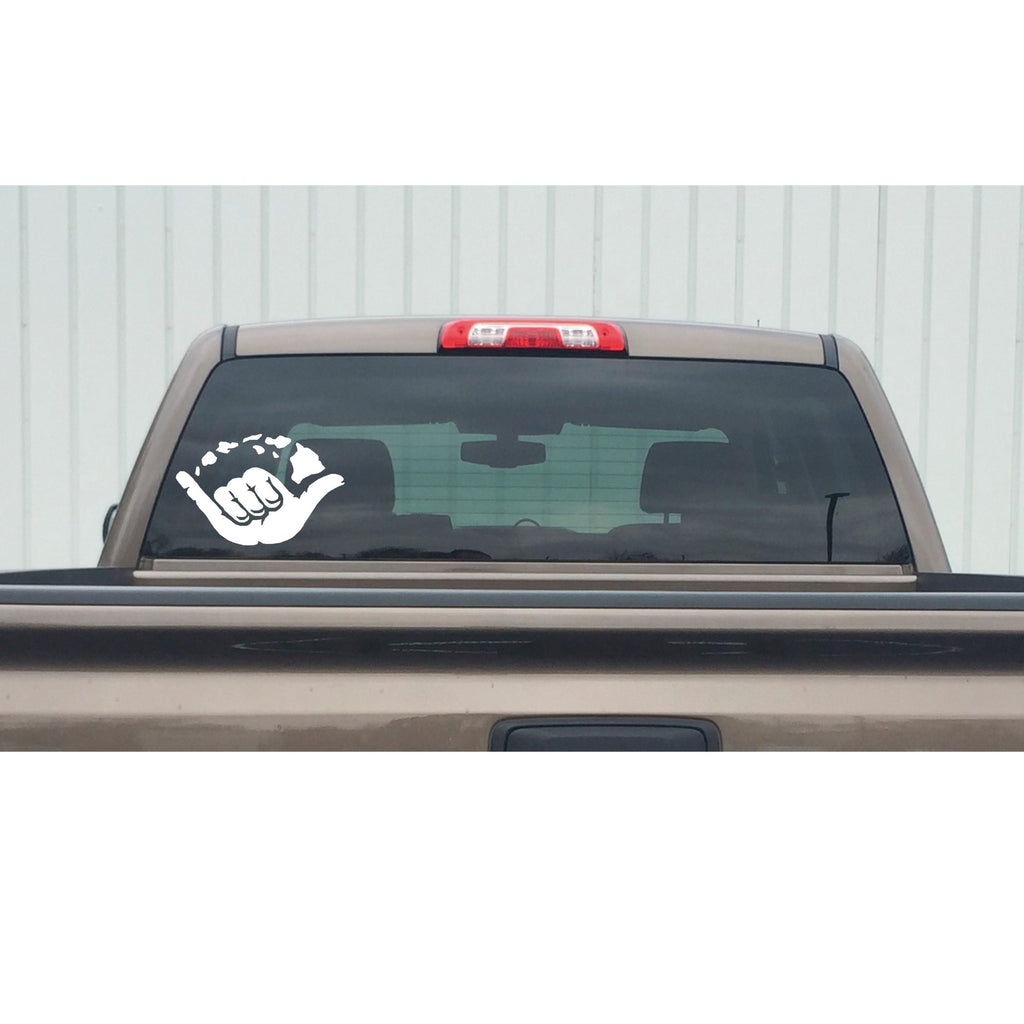 Hawaiian Island HANG LOOSE Window Decal - Hawaiian Island HANG LOOSE Window Sticker - 7448