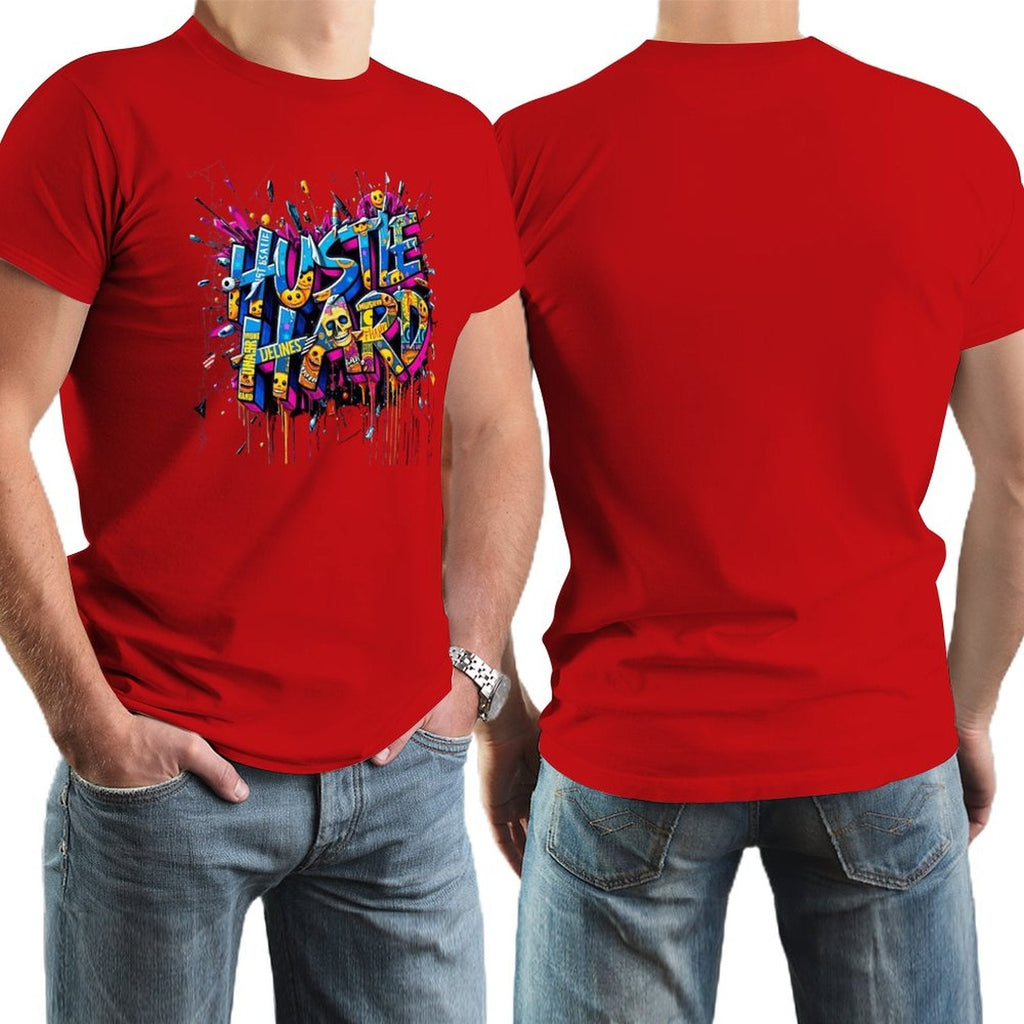 Men's Tee "Hustle Hard" Streetwear Design by Crown Co.👑