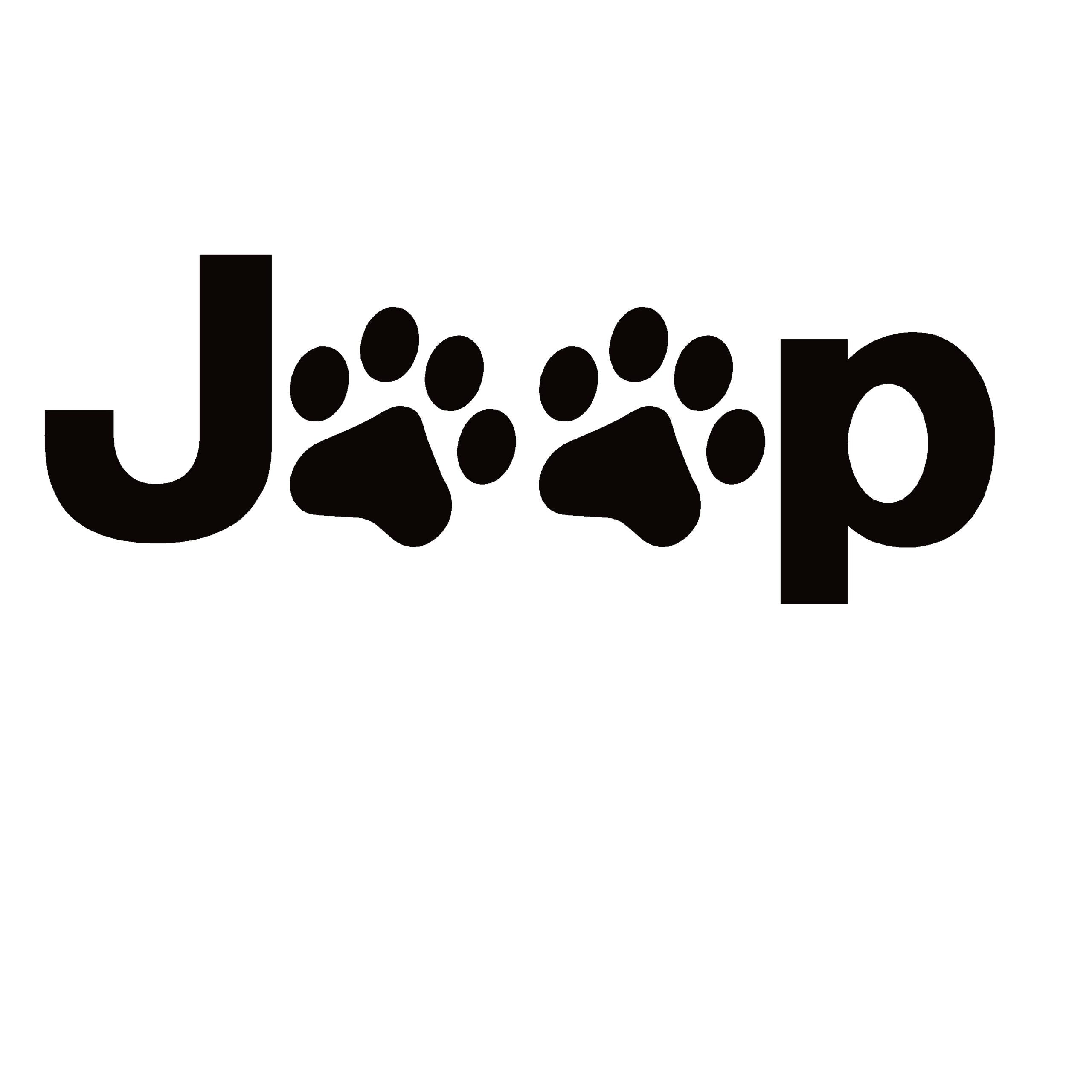 Jeep Dog Decal – Jeep Life Paw Print Window Sticker – 7497