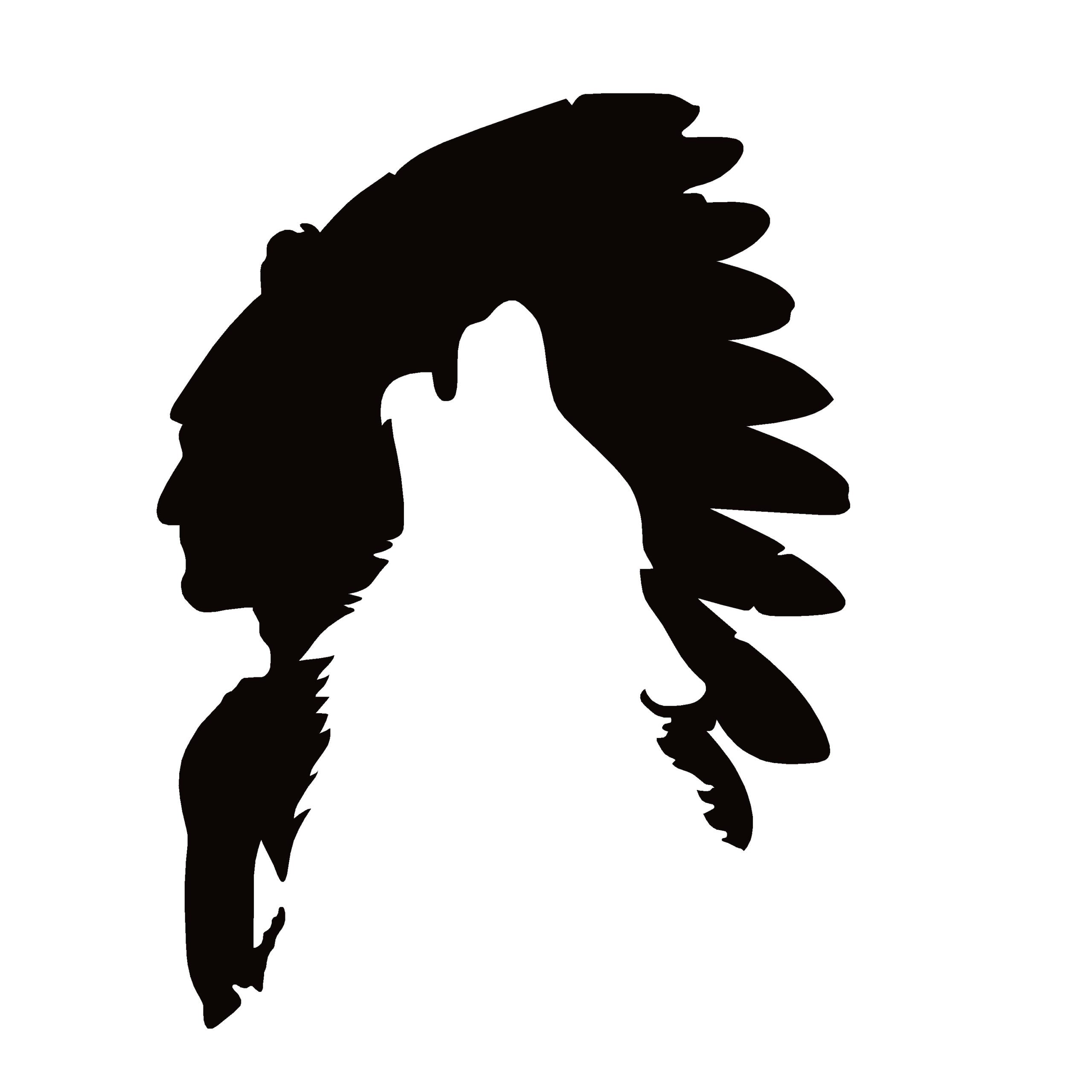 Native American and Wolf Decal – Tribal Silhouette Window Sticker – 7499