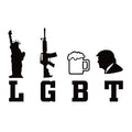 LGBT Sticker - Liberty, Guns, Beer, Trump Vinyl Window Decal - 7515