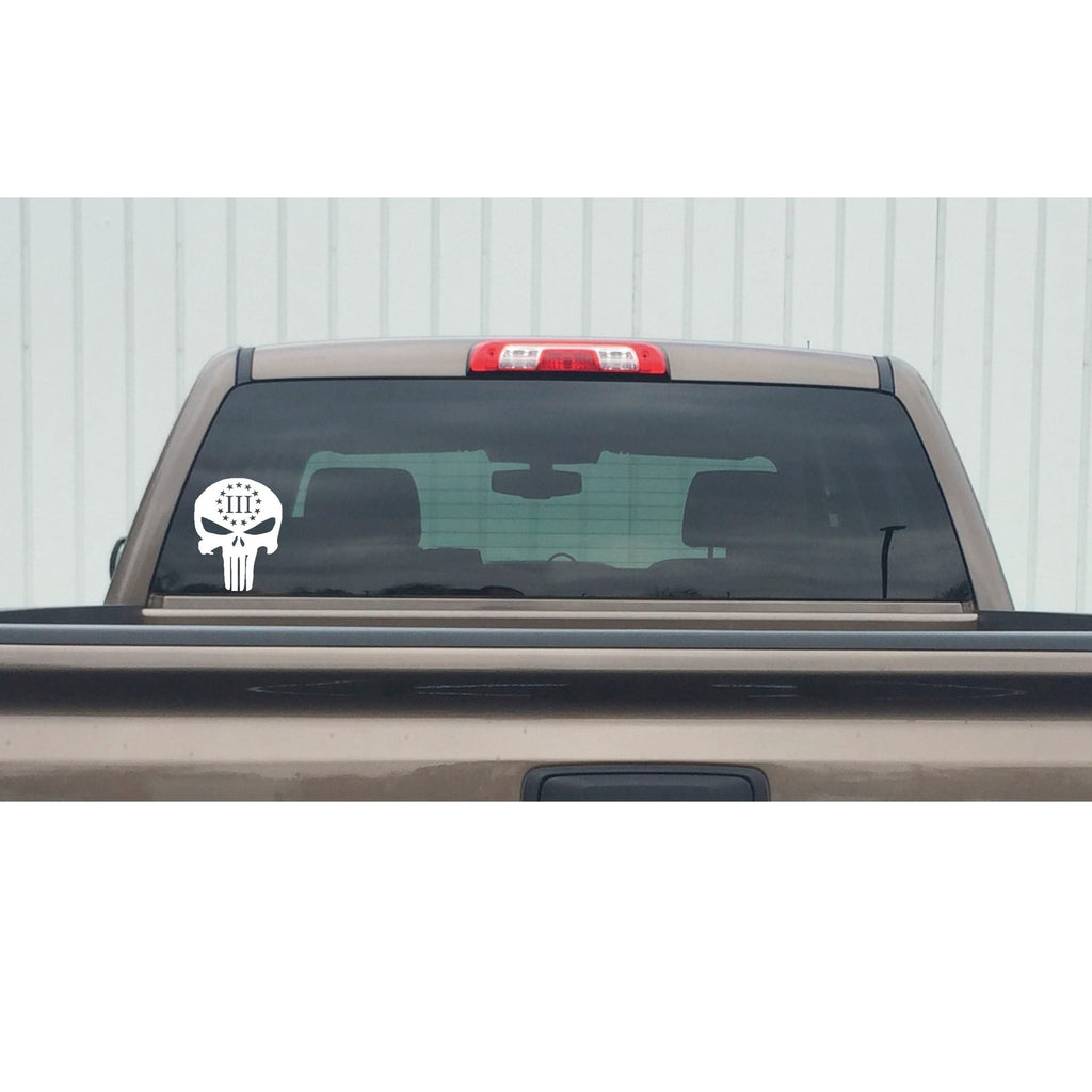 Punisher Sticker - Three Percenter Punisher Decal – 3% Skull Sticker – 7521