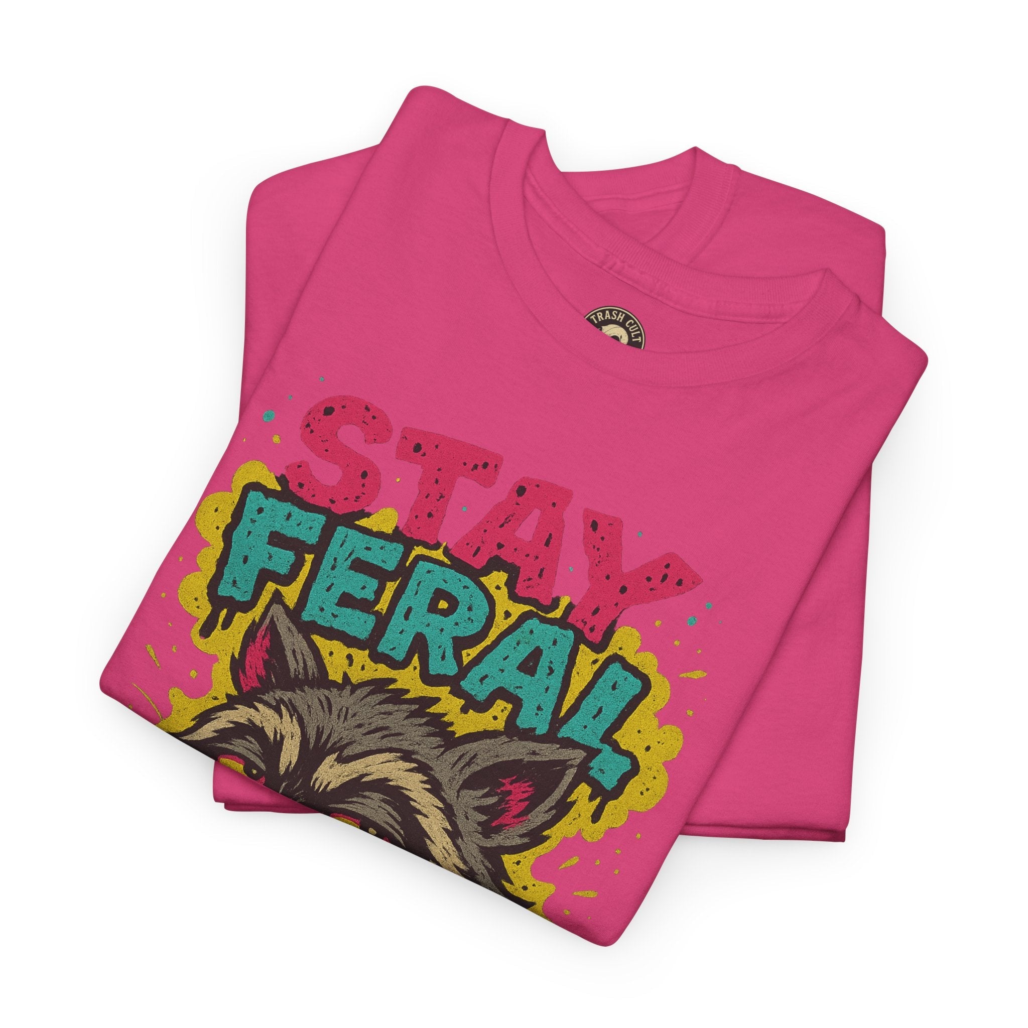 Stay Feral Raccoon Lowbrow Tee – Trash Cult Supply Co. | Gildan 5000
