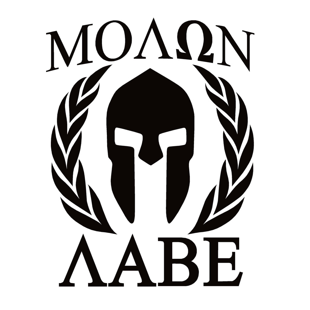 Molon Labe Sticker – MOAON AABE - Spartan Helmet Decal for Cars & More – 7561