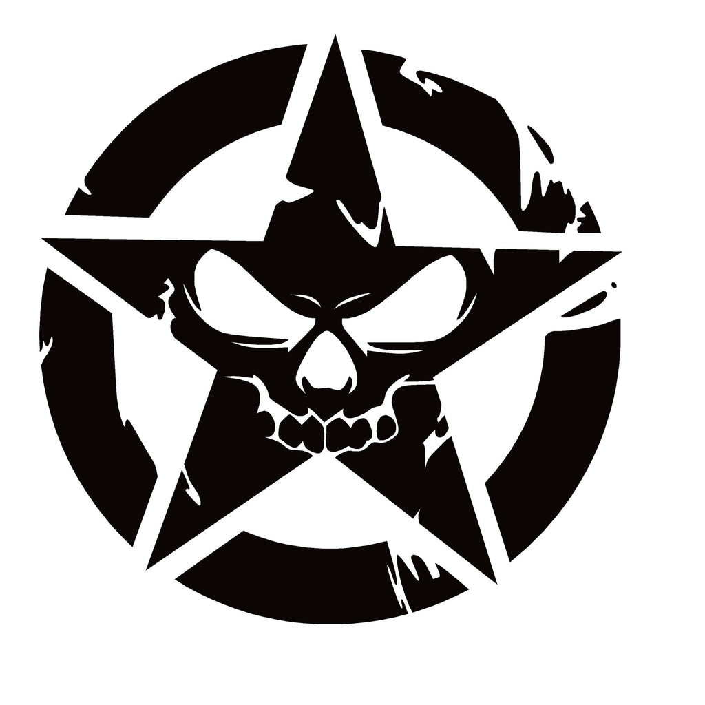 Military Skull Flag Decal – Tactical Star Skull Vinyl Sticker for Windows, Cars & Trucks – 7574