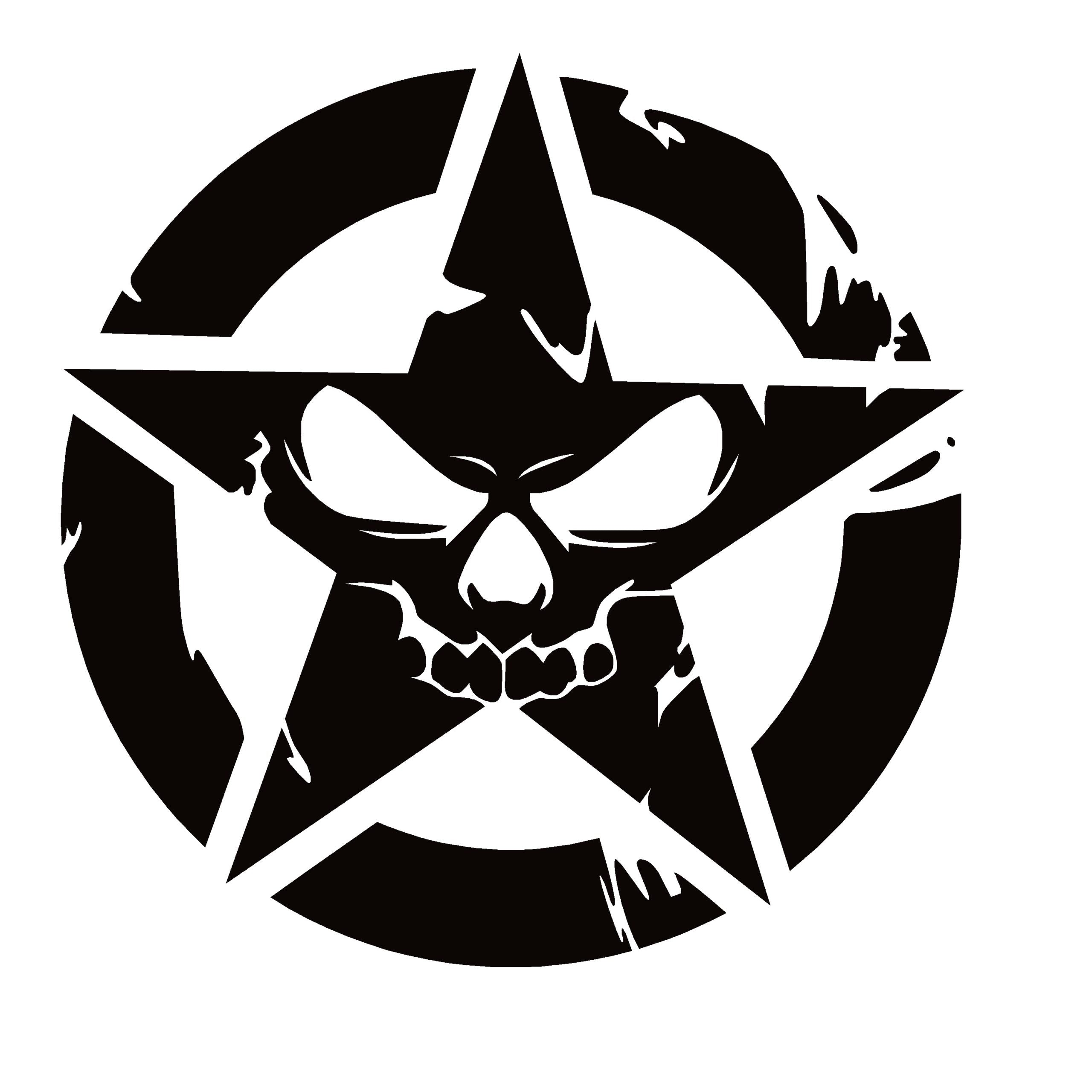 Military Skull Flag Decal – Tactical Star Skull Vinyl Sticker for Windows, Cars & Trucks – 7574