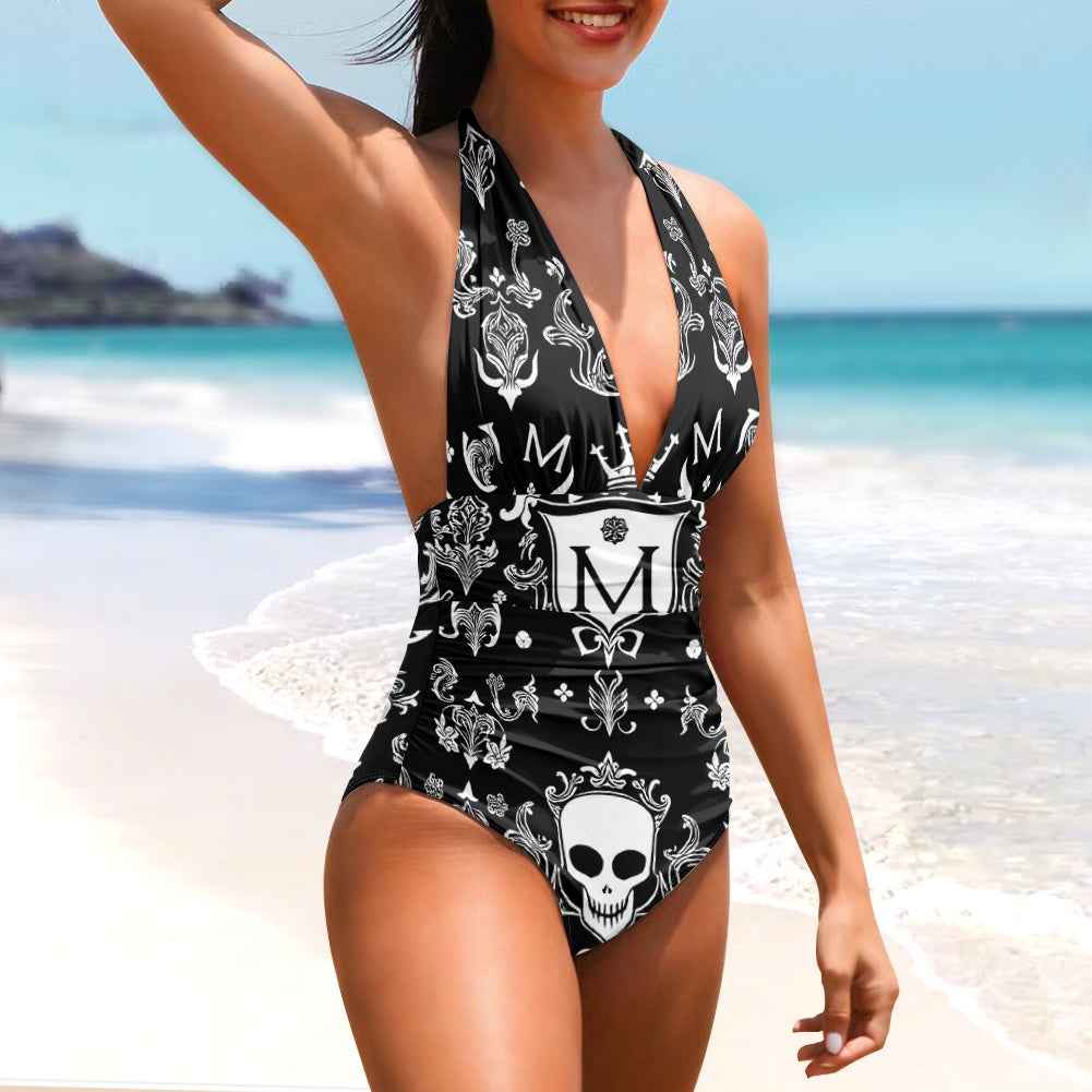 MUNSIEUR All-Over Print Women's High Cut One-piece Swimsuit