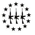 AR 15 Decal - 3 Percenter Decal with Three AR Guns - Window Sticker – 7638