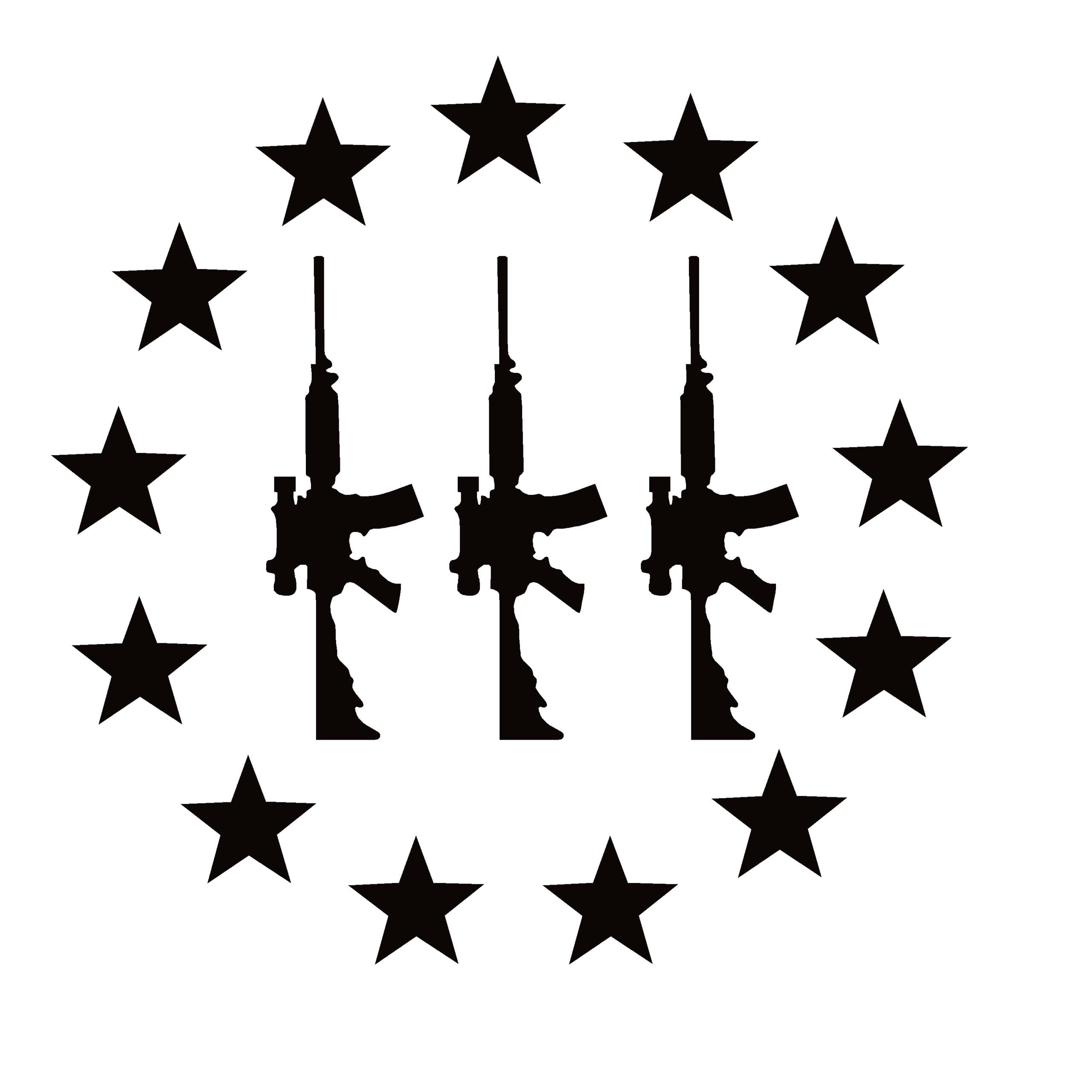 AR 15 Decal - 3 Percenter Decal with Three AR Guns - Window Sticker – 7638