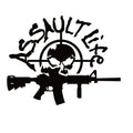 Rifle Sticker - Assault Life Rifle Decal – Pro Gun AR-15 Window Sticker – 7643