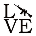 Love with Assault Rifle Decal –  Bold Pro Gun Vinyl Sticker for Cars & More  – 7649