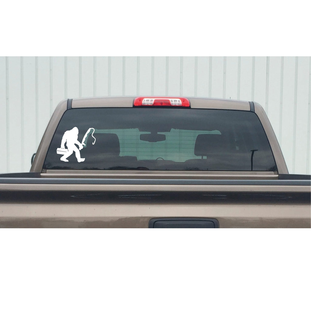 Bigfoot Fishing Decal – Sasquatch Fishing Decal - 7675