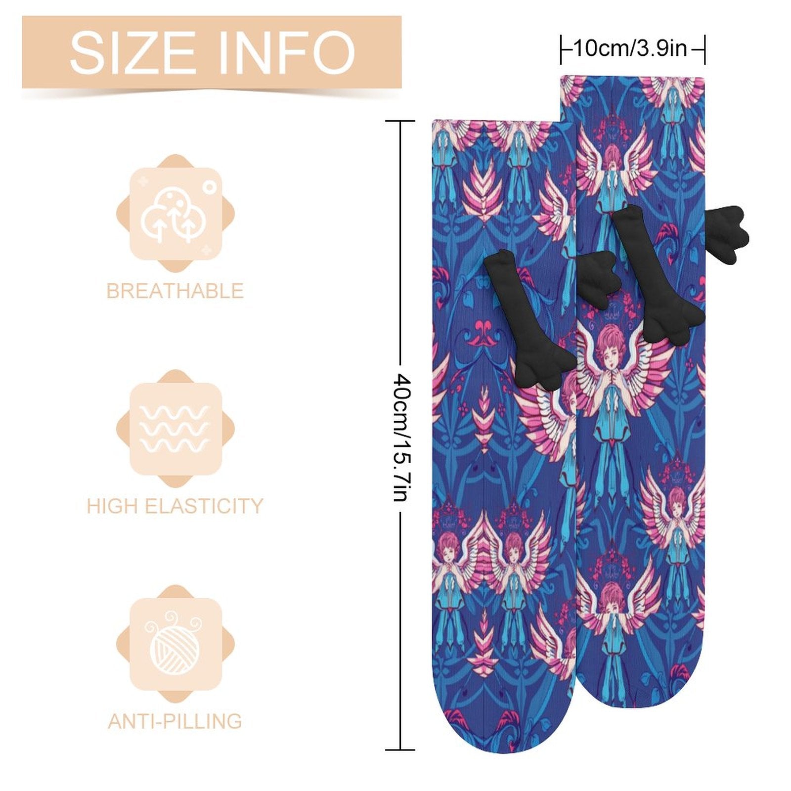 Munsieur Design Buddy Socks Magnetic Holding Hands Funny Socks accessories