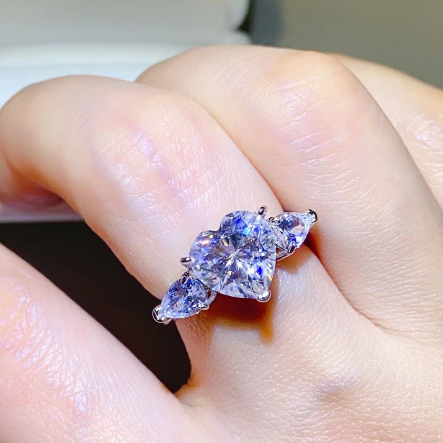 3 Carat Moissanite Sterling Silver Ring
