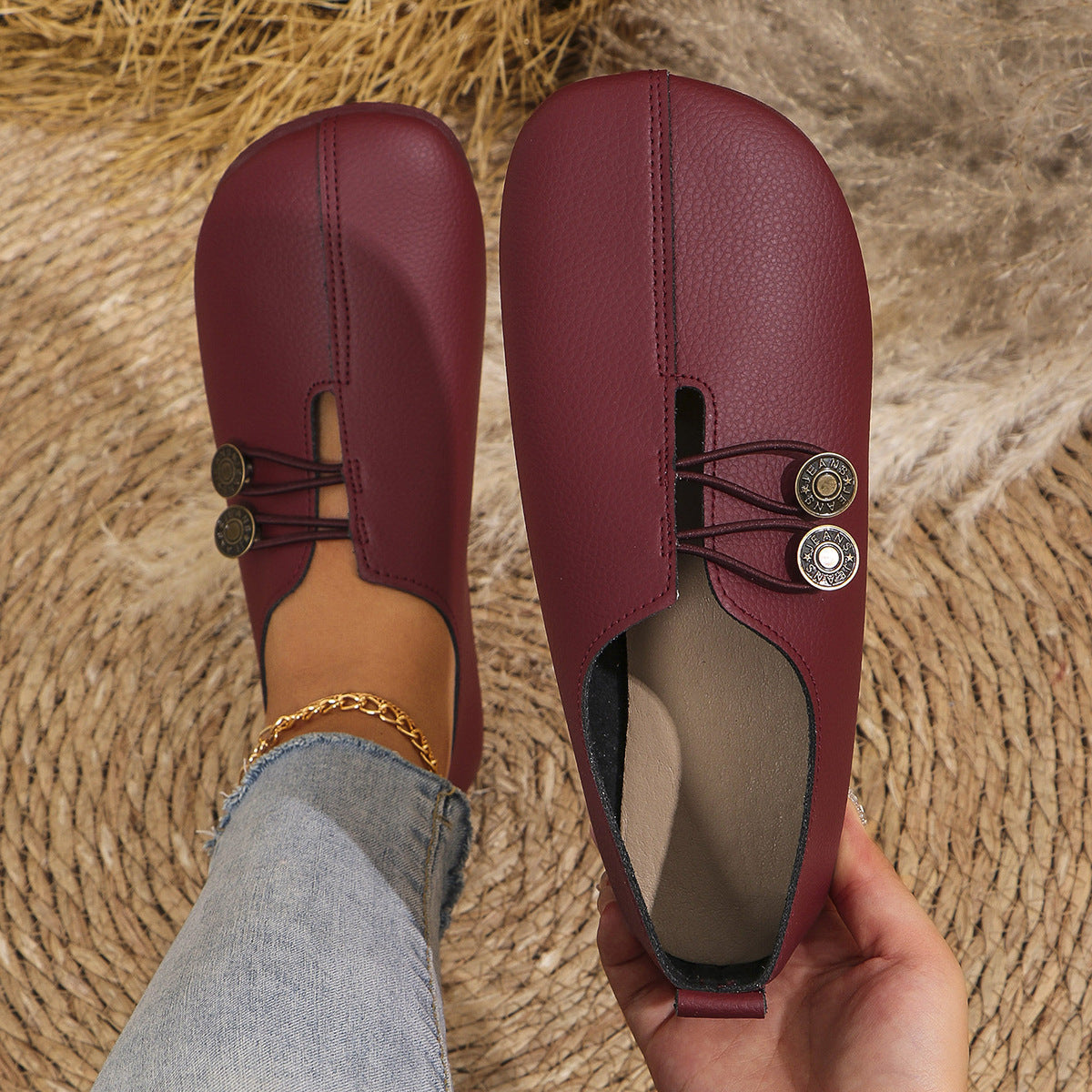 Round Toe Slip-Ons