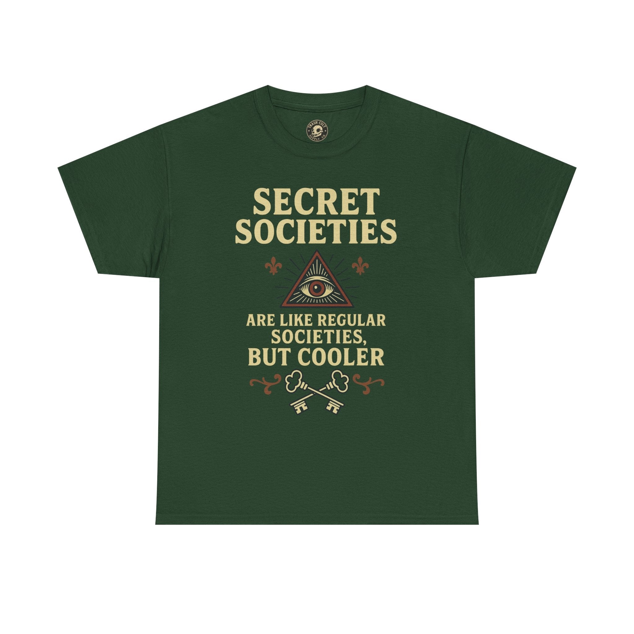 Secret Societies Shirt – Illuminati Eye Graphic Tee – Gildan 5000 Soft Cotton – Trash Cult Vintage Design