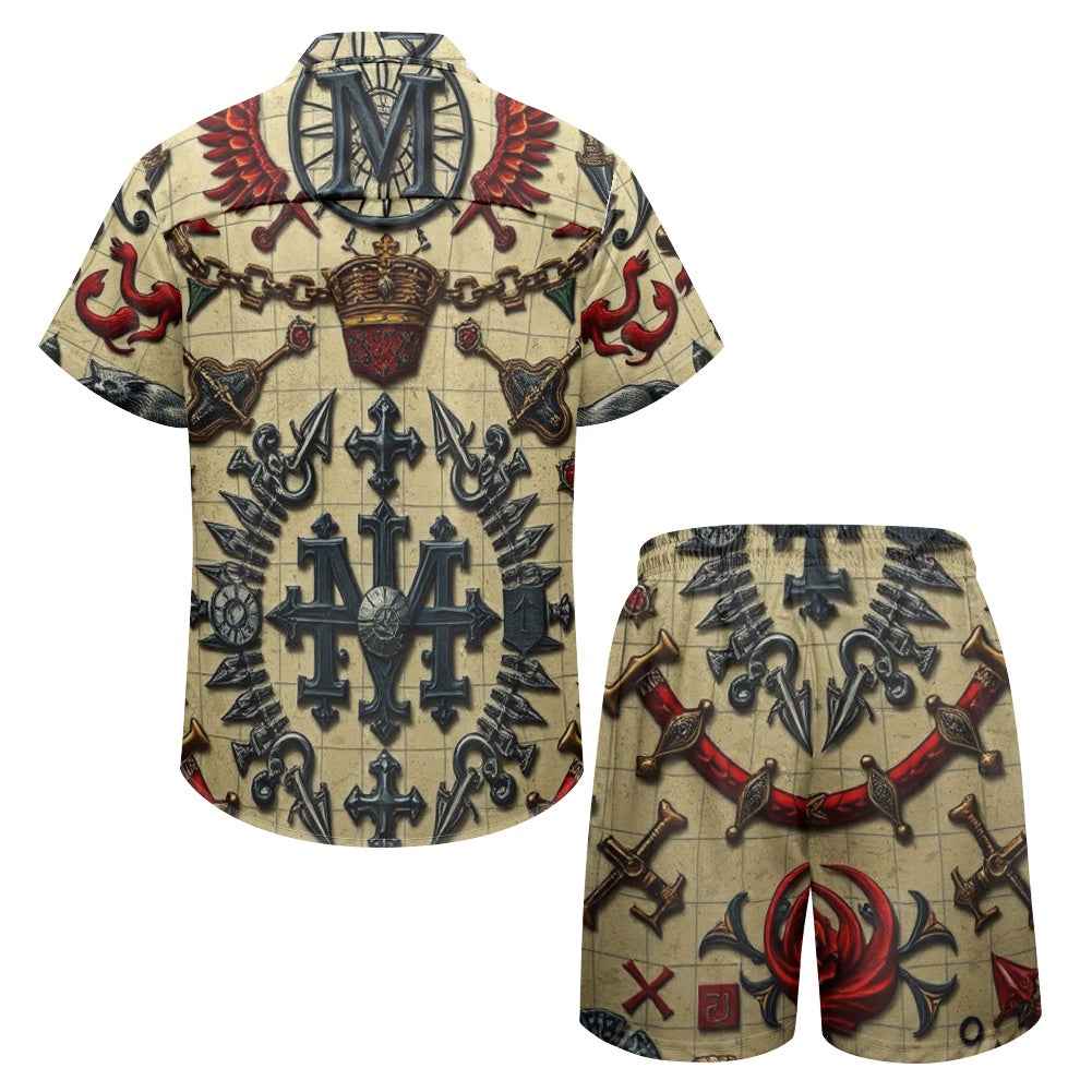 Men's Casual Set - Two Piece Shorts Outfit for Beach & Pool