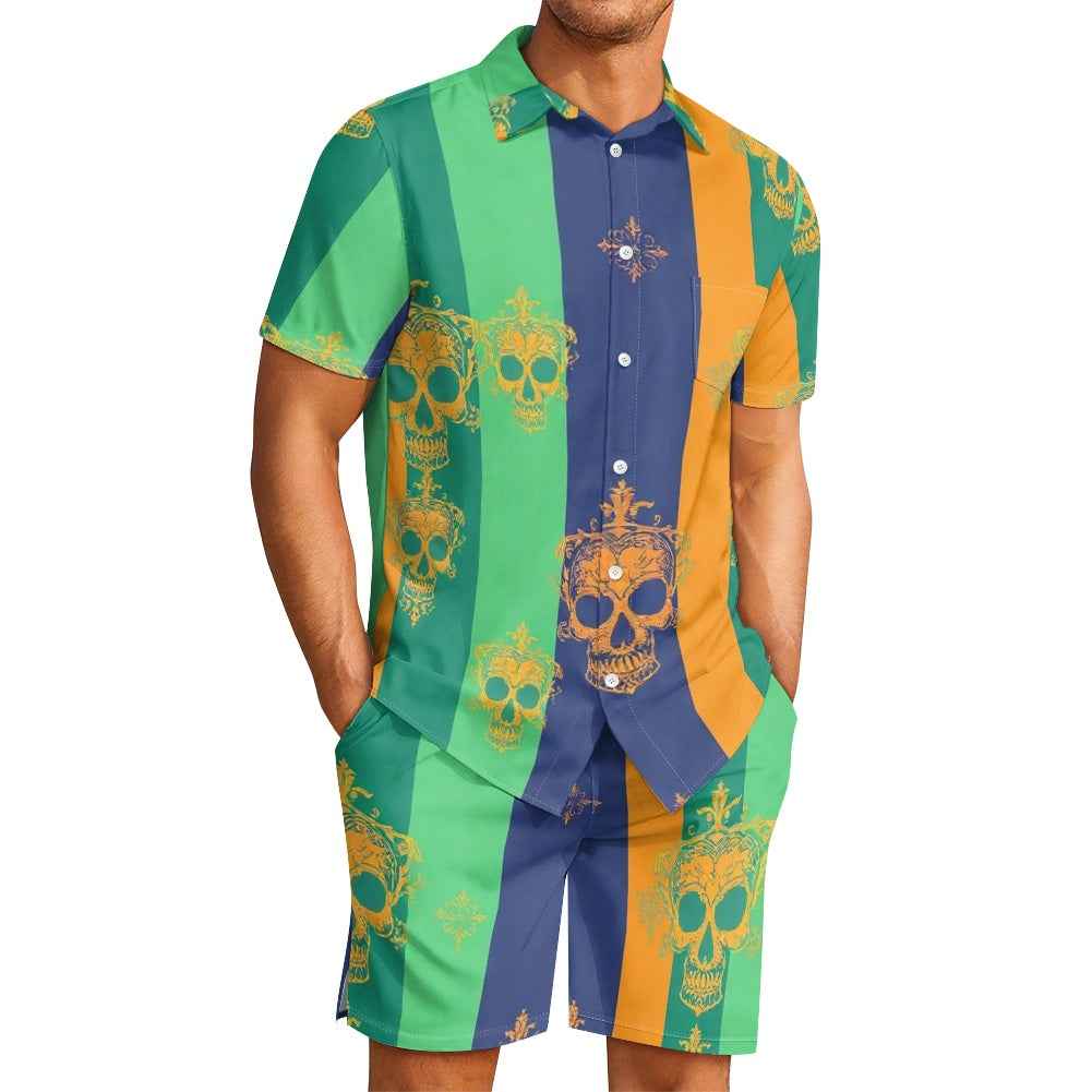 Men's Matching Set - Two Piece Shorts Outfit for Summer