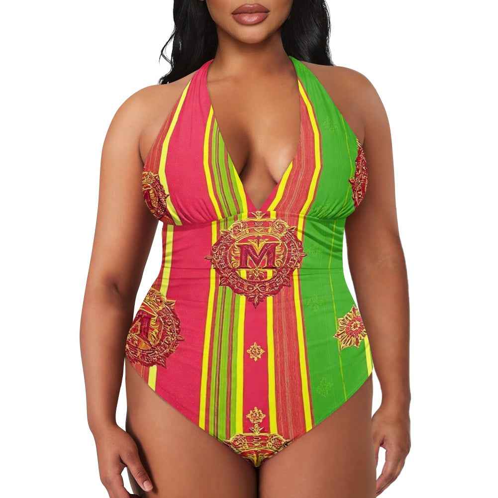 Women's High Cut One Piece Swimsuit - All-Over Print Bathing Suit