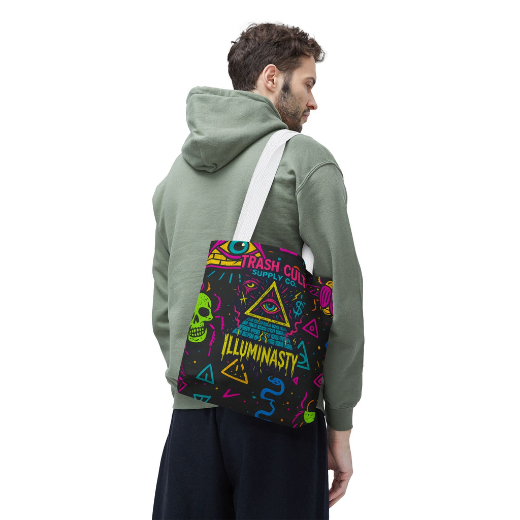Illuminasty Drop Neon Tote Bag – All-Seeing Eye, Skulls & Symbols | Trash Cult Supply Co.