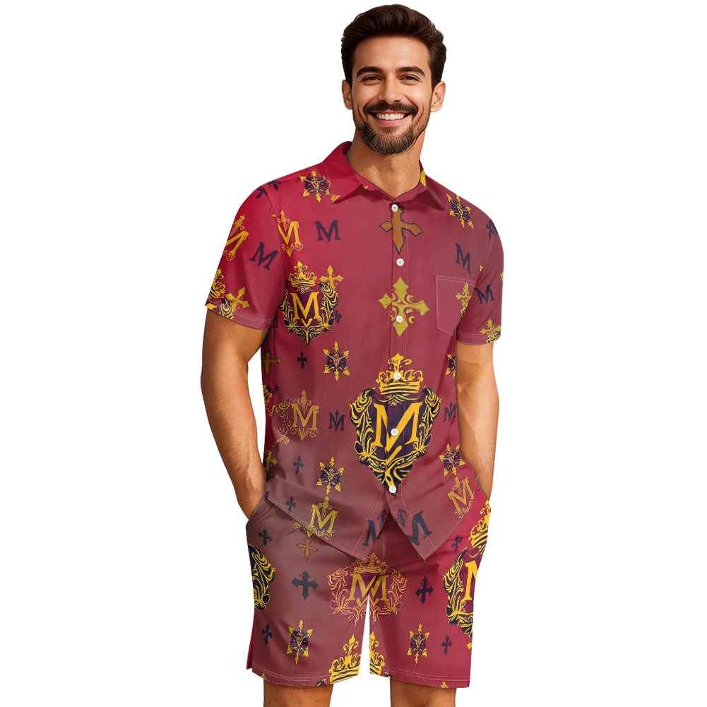 Men's Coordinated Set - Two Piece Shorts & Shirt for Beach