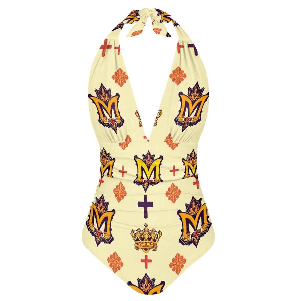 MUNSIEUR All-Over Print Women's High Cut One-piece Swimsuit