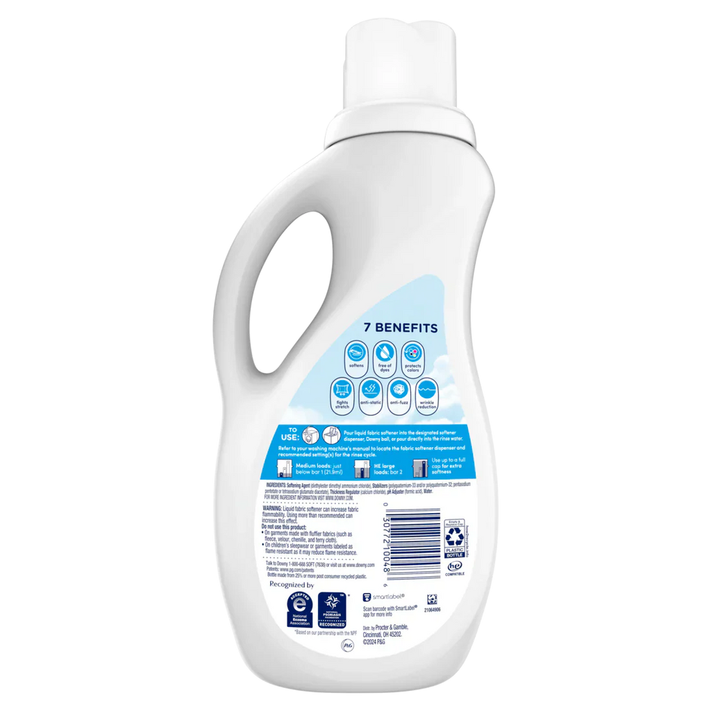 Downy Ultra Free & Gentle Hypoallergenic Laundry Liquid Fabric Softener 60 Loads - 44oz