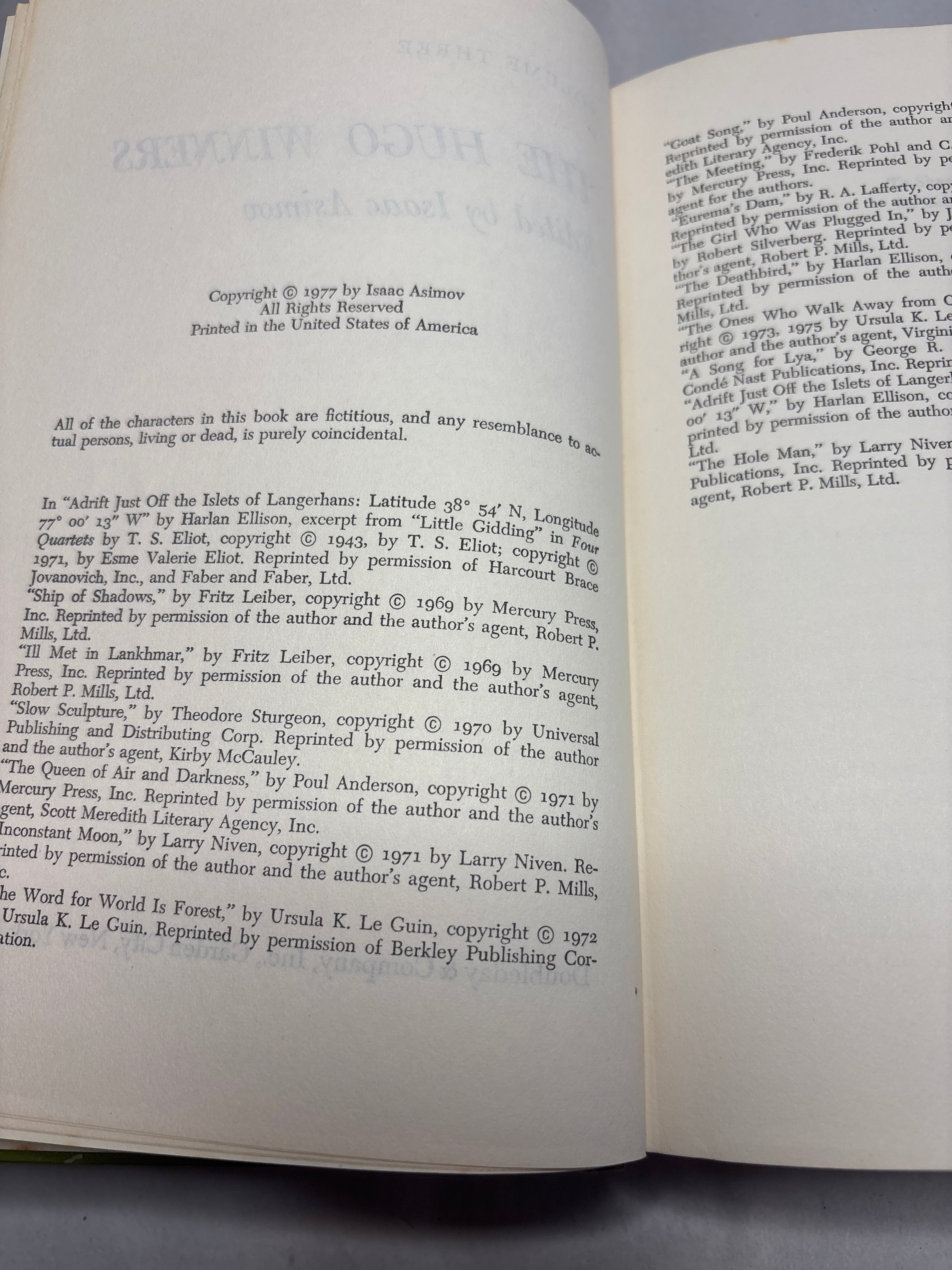 The Hugo Winners Volume III edited by Isaac Asminov