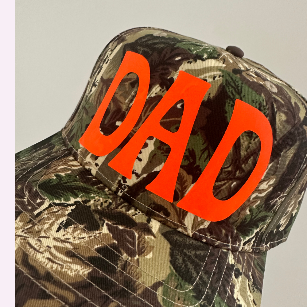 CAMO DAD ♡ printed trucker hat